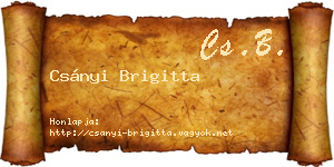 Csányi Brigitta névjegykártya